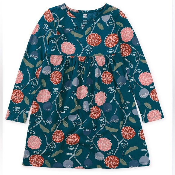 Tea Collection Other - NWT! Tea Collection Girls 10 Long Sleeve Wrap Neck Dress in Folk Floral